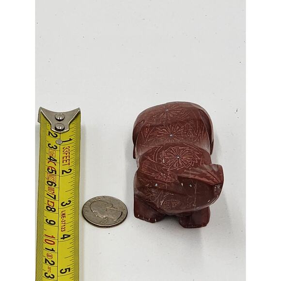 Native American Zuni Bear Fetish Derrick Kaamasee Pipestone Carving Turquoise 4" - Picture 8 of 16